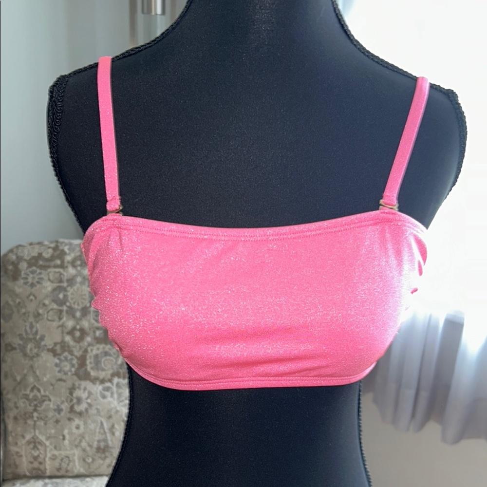 California Waves Sparkling Pink Bikini Top